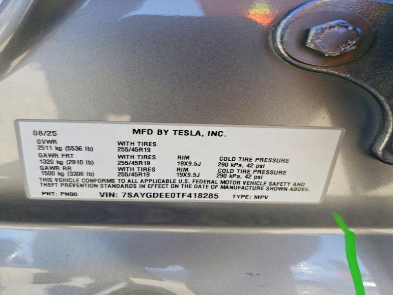63320476 :رقم المزاد ، 7SAYGDEE0TF418285 vin ، 2026 Tesla Model Y مزاد بيع