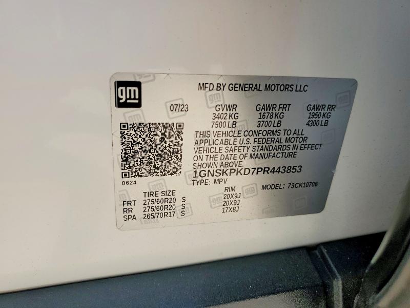 Продажа на аукционе авто 2023 Chevrolet Tahoe, vin: 1GNSKPKD7PR443853, номер лота: 62612206