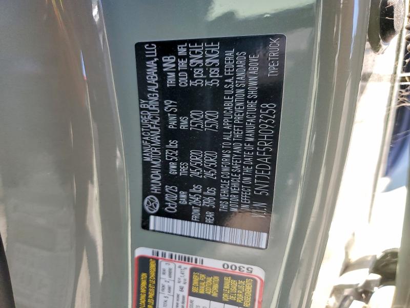 2024 Hyundai Santa Cruz მანქანა იყიდება აუქციონზე, vin: 5NTJEDAF5RH093258, აუქციონის ნომერი: 63522096