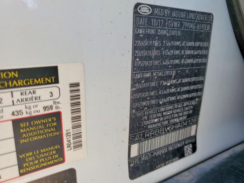61779596 :رقم المزاد ، SALRRBBV6HA041281 vin ، 2017 Land Rover Discovery مزاد بيع