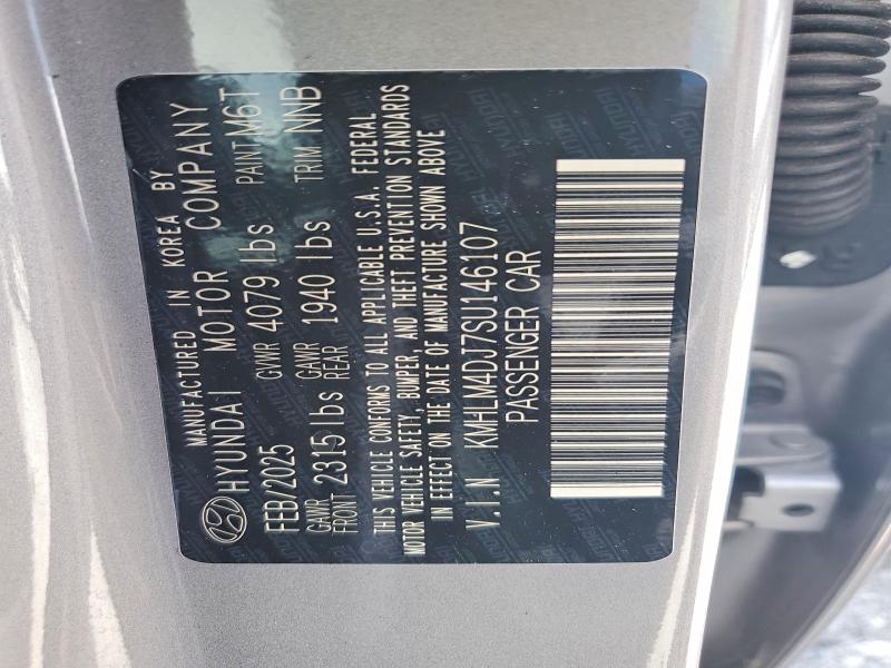 61763416 :رقم المزاد ، KMHLM4DJ7SU146107 vin ، 2025 Hyundai Elantra Hybrid مزاد بيع