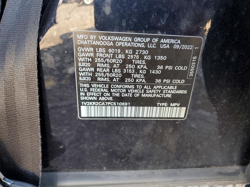 Aukcja sprzedaży 2023 Volkswagen Atlas, vin: 1V2KR2CA7PC510691, numer aukcji: 59387246
