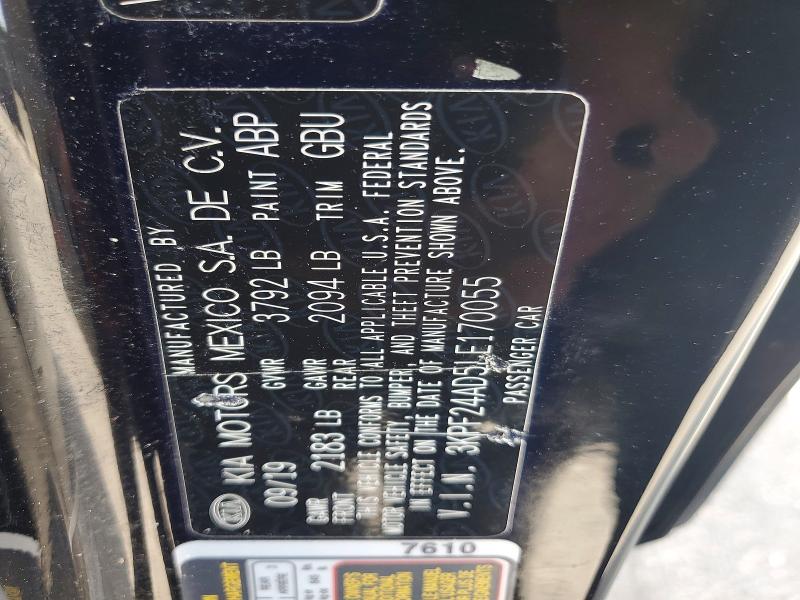 Aukcja sprzedaży 2020 Kia Forte, vin: 3KPF24AD5LE170055, numer aukcji: 61007526