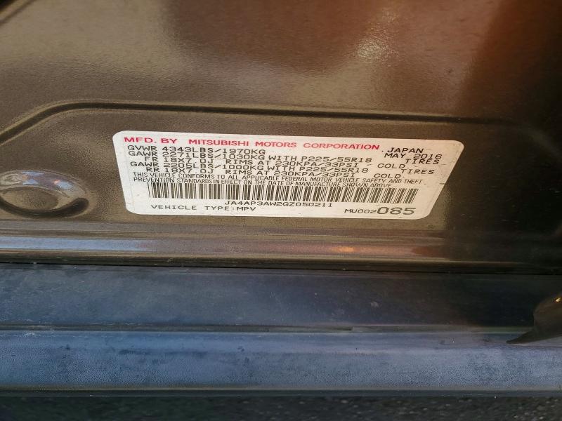 Продажа на аукционе авто 2016 Mitsubishi Outlander Sport, vin: JA4AP3AW2GZ050211, номер лота: 62337526