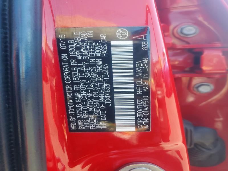 2015 Toyota Prius C მანქანა იყიდება აუქციონზე, vin: JTDKDTB33F1104443, აუქციონის ნომერი: 61340496