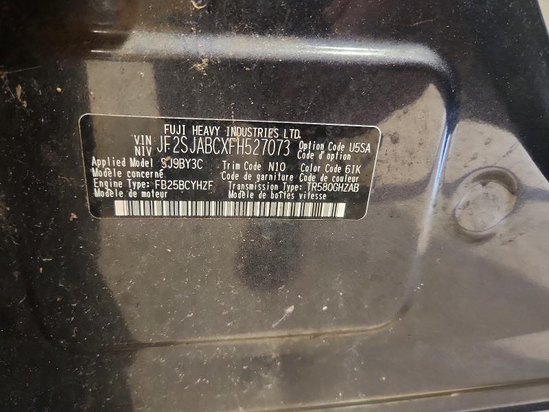 Продажа на аукционе авто 2015 Subaru Forester, vin: JF2SJABCXFH527073, номер лота: 62957696