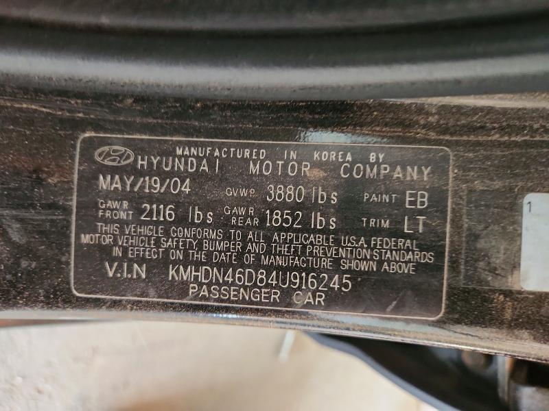 60387296 :رقم المزاد ، KMHDN46D84U916245 vin ، 2004 Hyundai Elantra مزاد بيع