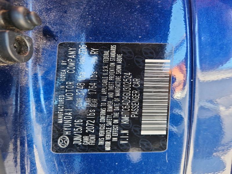 2016 Hyundai Veloster მანქანა იყიდება აუქციონზე, vin: KMHTC6AD9GU302524, აუქციონის ნომერი: 59381016