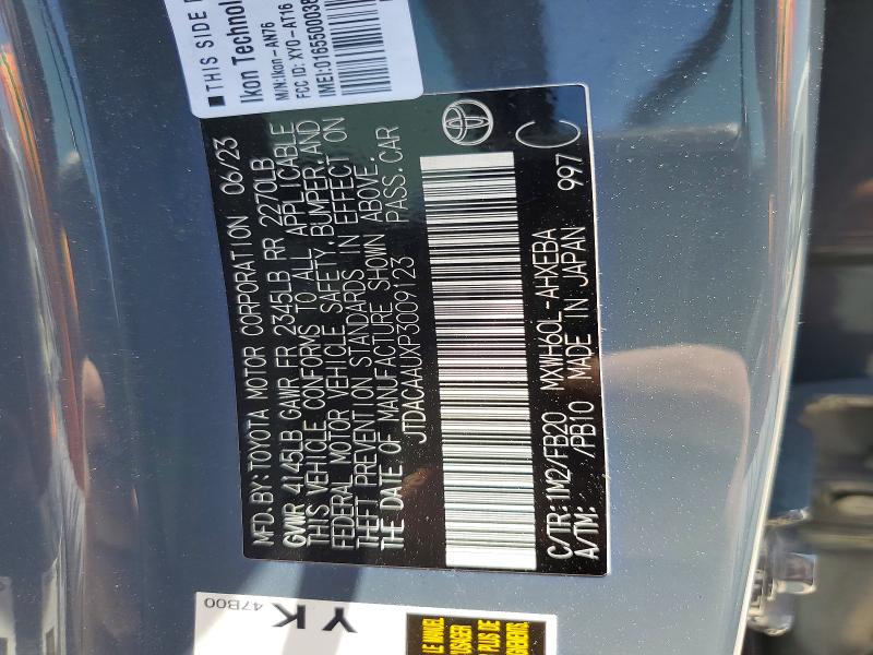 Aukcja sprzedaży 2023 Toyota Prius, vin: JTDACAAUXP3009123, numer aukcji: 61436006