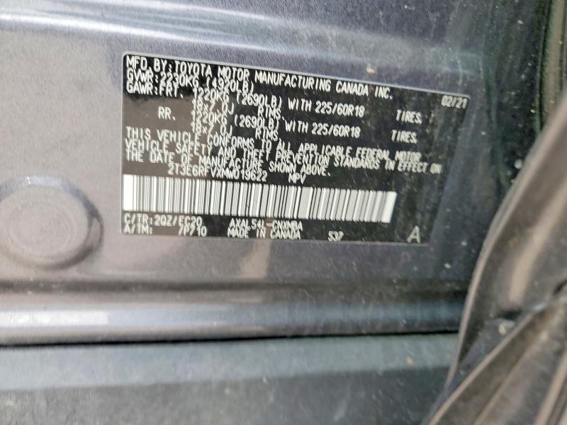 60481576 :رقم المزاد ، 2T3E6RFVXMW019622 vin ، 2021 Toyota Rav4 مزاد بيع