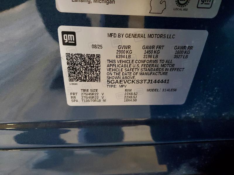 2026 Buick Enclave მანქანა იყიდება აუქციონზე, vin: 5GAEVCKS3TJ144441, აუქციონის ნომერი: 60938646
