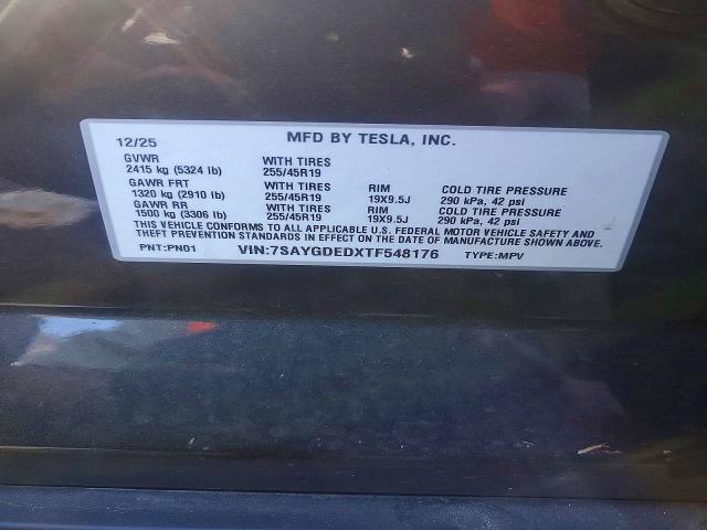 Aukcja sprzedaży 2026 Tesla Model Y, vin: 7SAYGDEDXTF548176, numer aukcji: 62208496