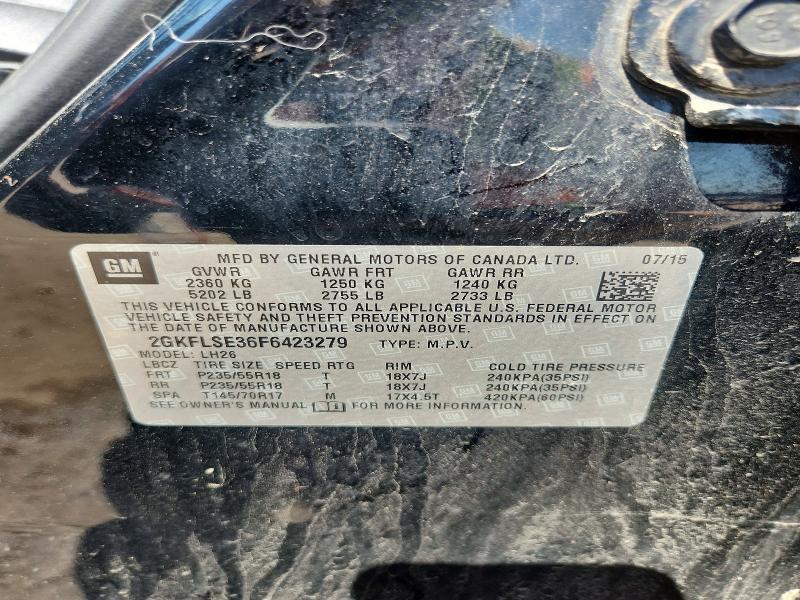 Aukcja sprzedaży 2015 Gmc Terrain, vin: 2GKFLSE36F6423279, numer aukcji: 60849376