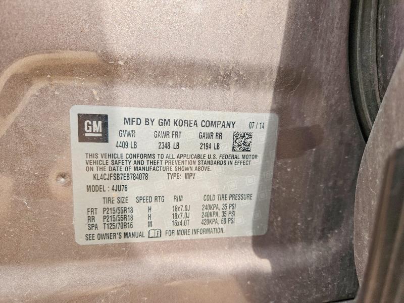 Продаж на аукціоні авто 2014 Buick Encore, vin: KL4CJFSB7EB784078, номер лоту: 62446656