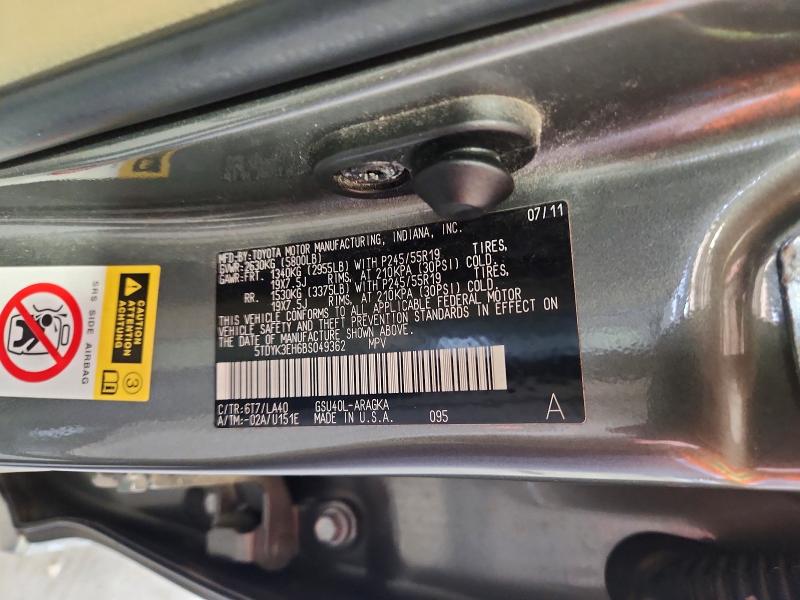 Продажа на аукционе авто 2011 Toyota Highlander, vin: 5TDYK3EH6BS049362, номер лота: 60186466