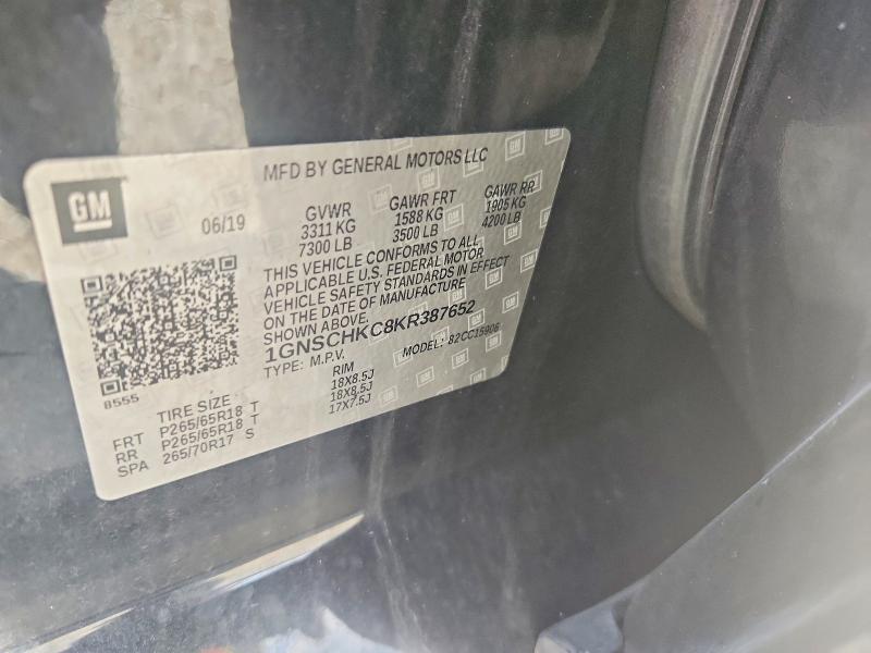 Aukcja sprzedaży 2019 Chevrolet Suburban, vin: 1GNSCHKC8KR387652, numer aukcji: 60505736