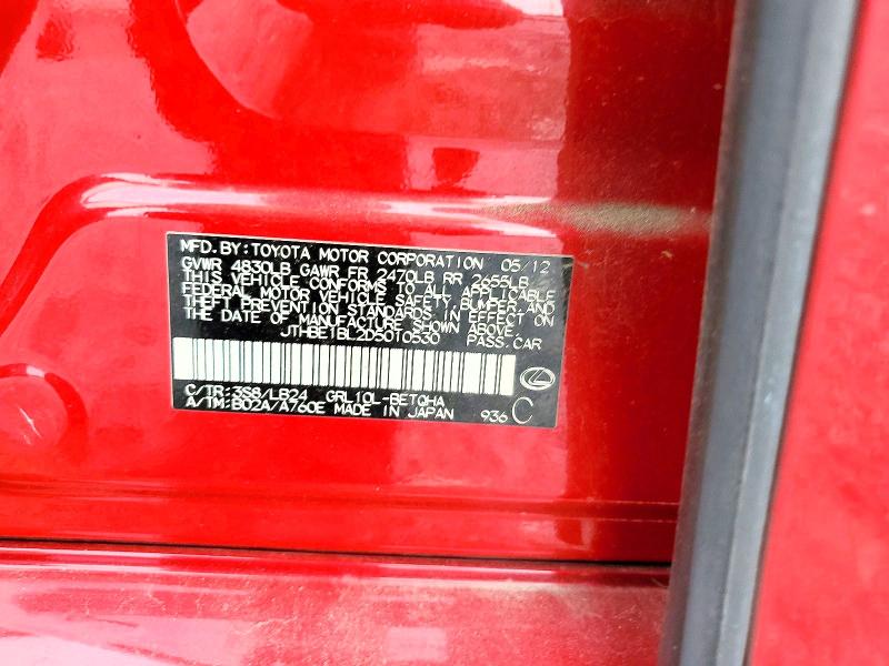 Aukcja sprzedaży 2013 Lexus Gs, vin: JTHBE1BL2D5010530, numer aukcji: 62016206
