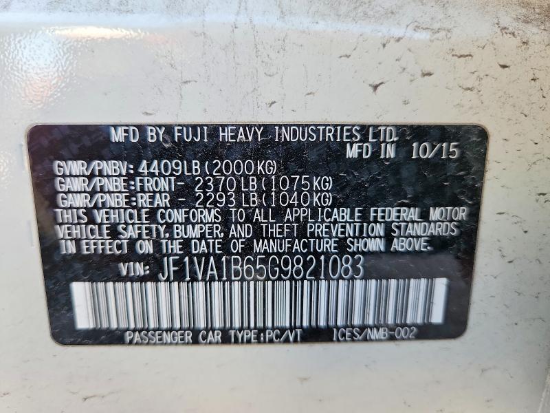 Aukcja sprzedaży 2016 Subaru Wrx, vin: JF1VA1B65G9821083, numer aukcji: 61734276