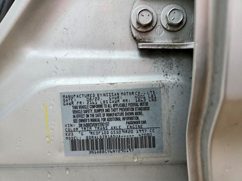 60080476 :رقم المزاد ، 3N1AB8CV6NY290197 vin ، 2022 Nissan Sentra مزاد بيع