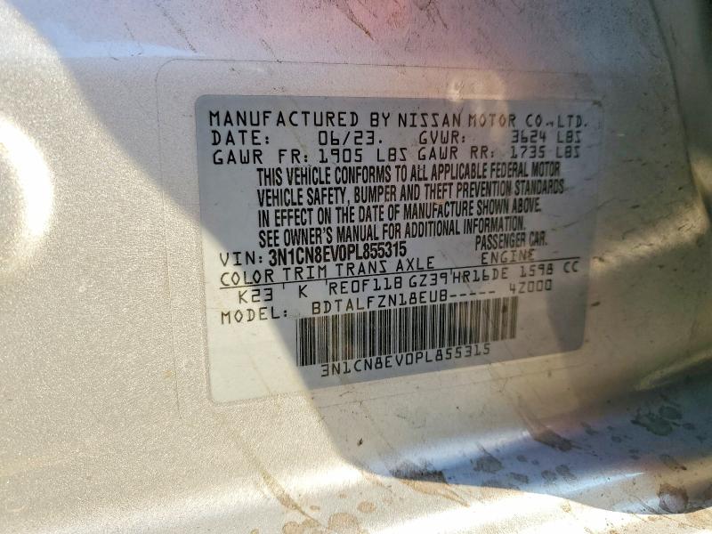Aukcja sprzedaży 2023 Nissan Versa, vin: 3N1CN8EV0PL855315, numer aukcji: 62161486