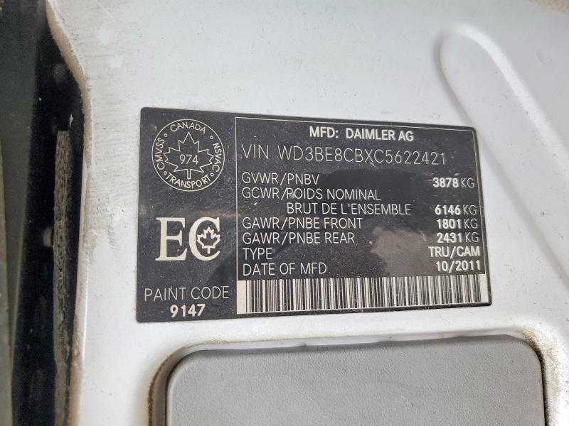 Продажа на аукционе авто 2012 Mercedes-benz Sprinter, vin: WD3BE8CBXC5622421, номер лота: 57949216