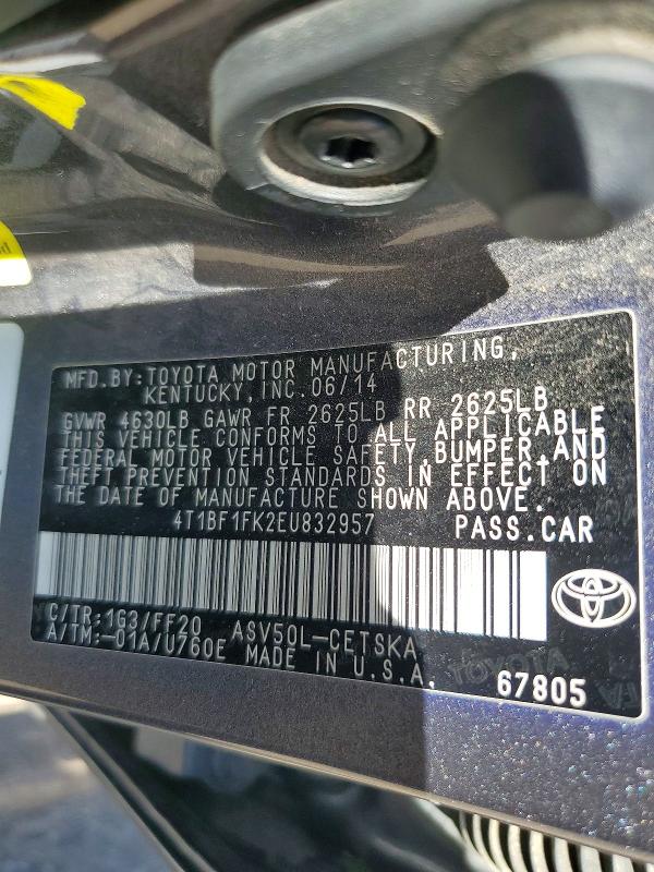 Aukcja sprzedaży 2014 Toyota Camry, vin: 4T1BF1FK2EU832957, numer aukcji: 60292906