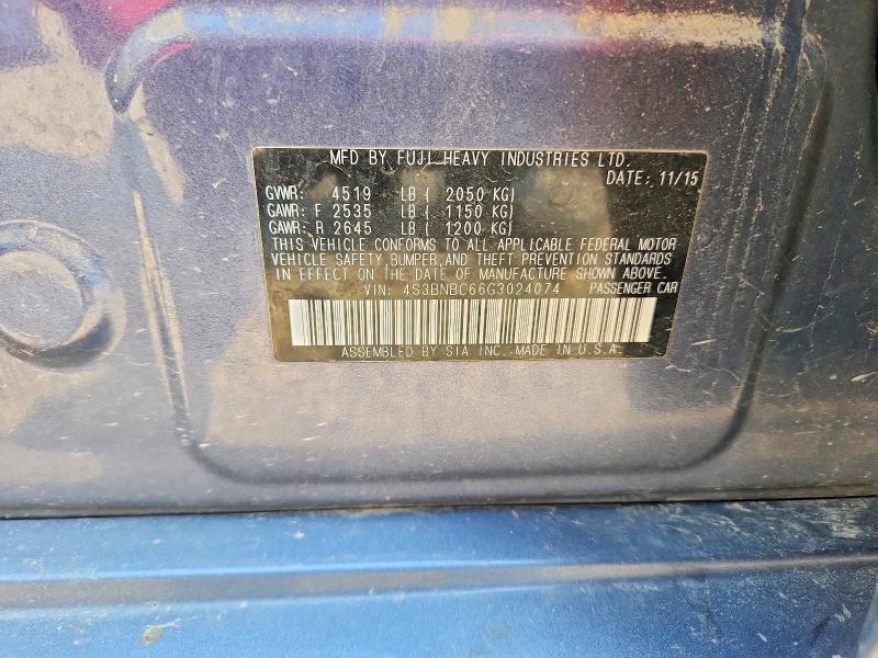 59314836 :رقم المزاد ، 4S3BNBC66G3024074 vin ، 2016 Subaru Legacy مزاد بيع