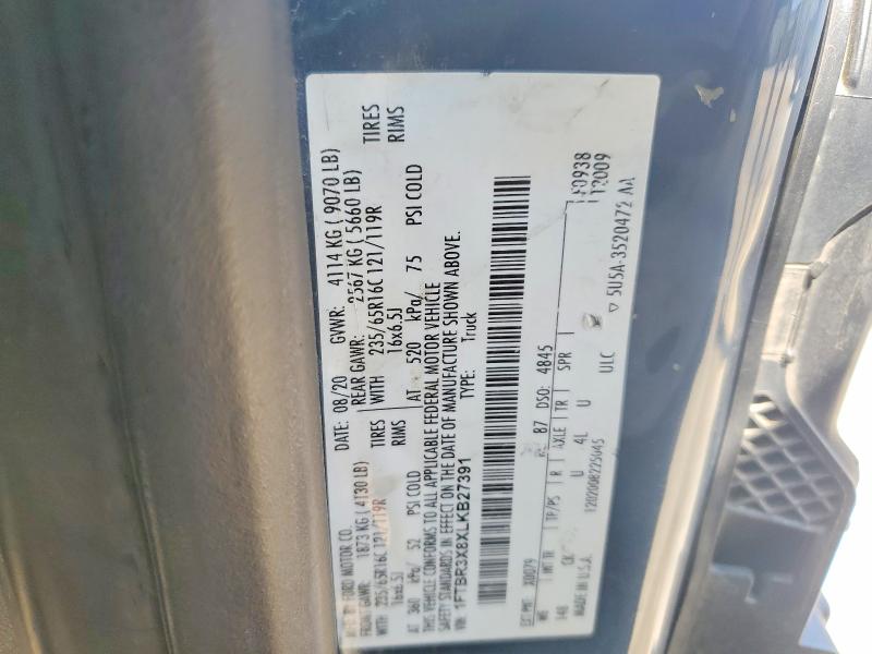 2020 Ford Transit მანქანა იყიდება აუქციონზე, vin: 1FTBR3X8XLKB27391, აუქციონის ნომერი: 62649896