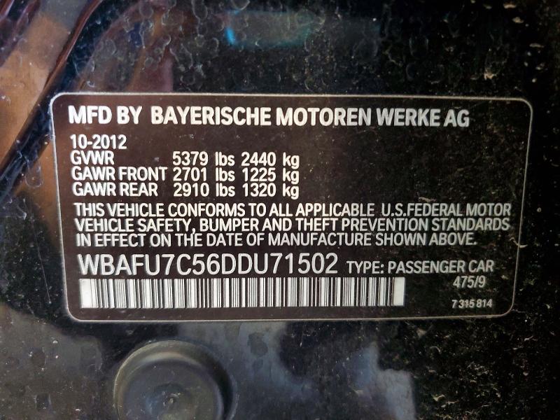 Aukcja sprzedaży 2013 Bmw 535, vin: WBAFU7C56DDU71502, numer aukcji: 60190796