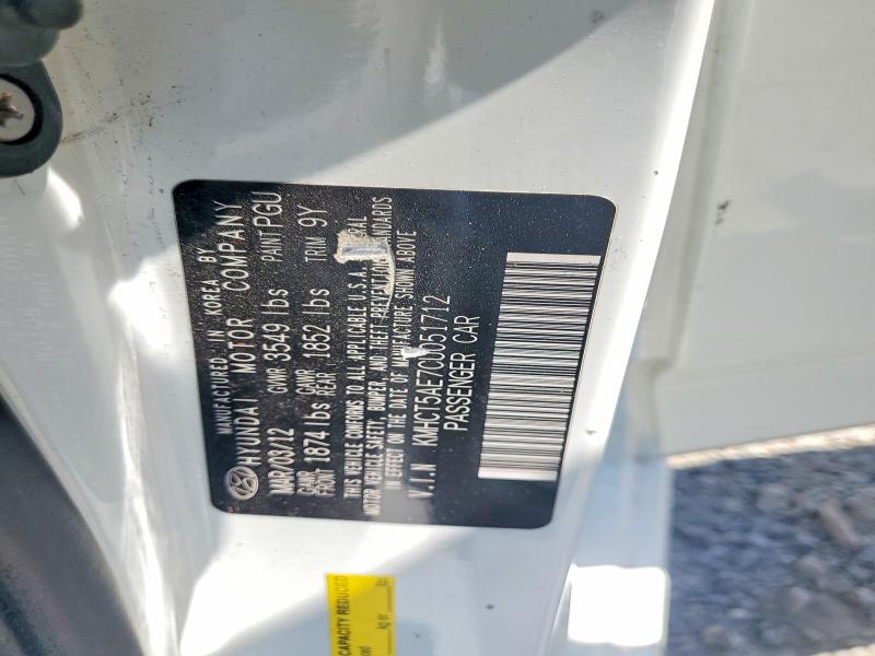 Продаж на аукціоні авто 2012 Hyundai Accent, vin: KMHCT5AE7CU051712, номер лоту: 60710876