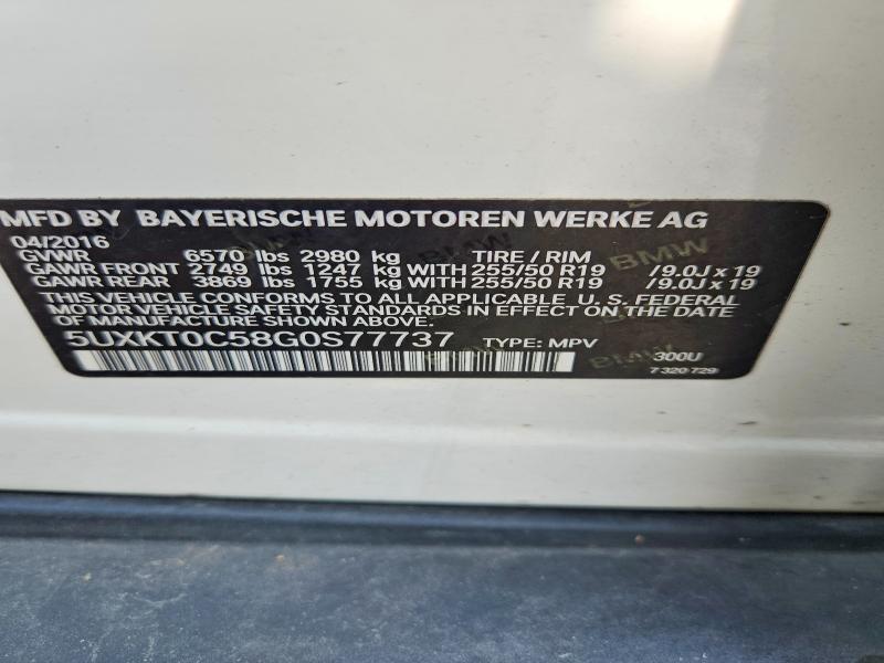 Aukcja sprzedaży 2016 Bmw X5, vin: 5UXKT0C58G0S77737, numer aukcji: 63246446