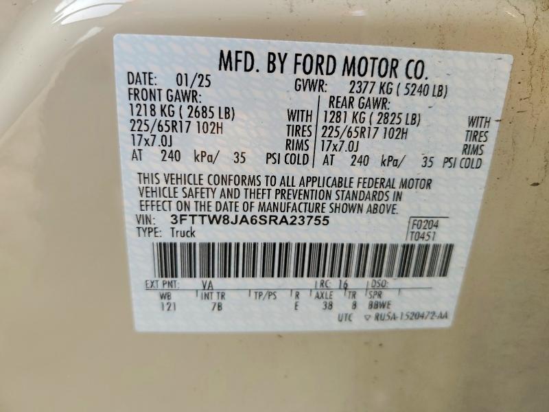 Продаж на аукціоні авто 2025 Ford Maverick, vin: 3FTTW8JA6SRA23755, номер лоту: 61474716