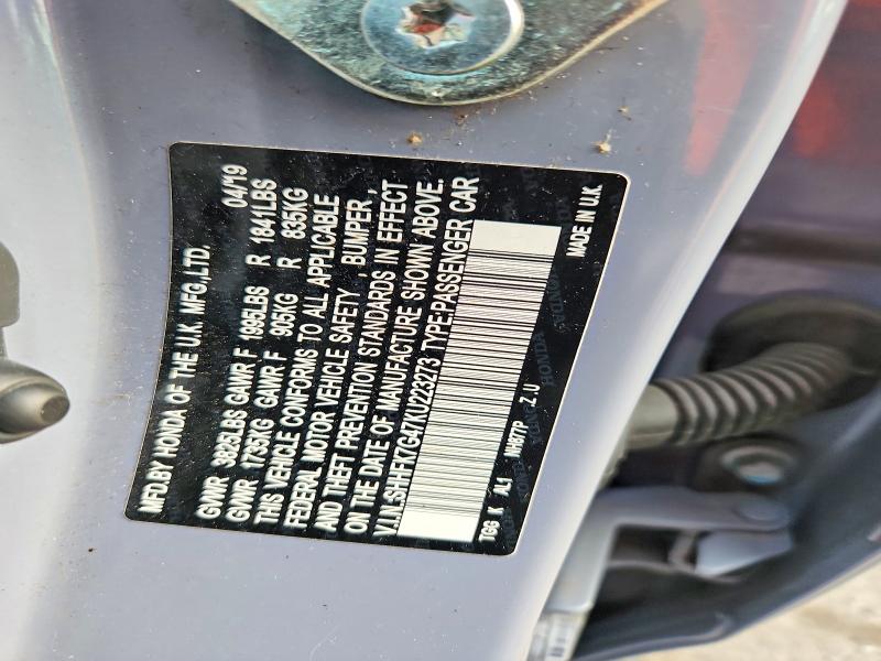 61941896 :رقم المزاد ، SHHFK7G47KU223273 vin ، 2019 Honda Civic مزاد بيع