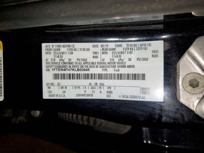 60425206 :رقم المزاد ، 1FTER4FH7KLB03045 vin ، 2019 Ford Ranger مزاد بيع