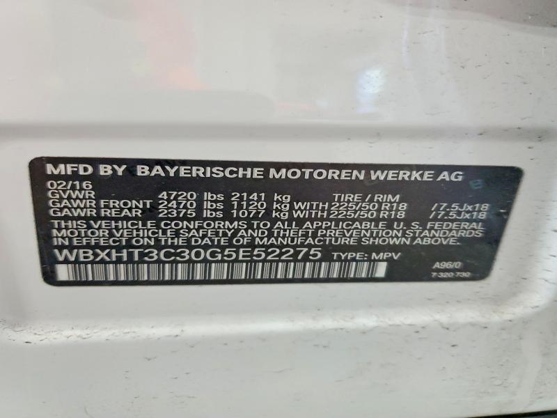 2016 Bmw X1 მანქანა იყიდება აუქციონზე, vin: WBXHT3C30G5E52275, აუქციონის ნომერი: 62603916
