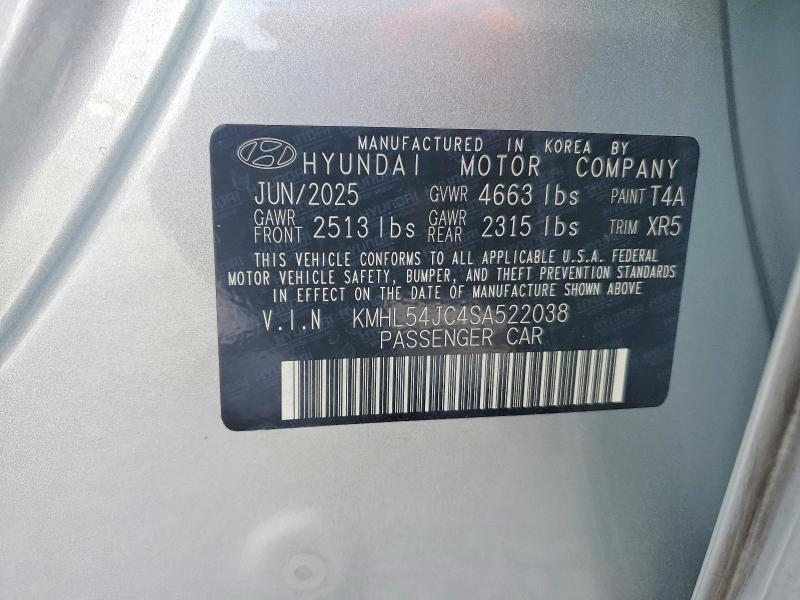 Aukcja sprzedaży 2025 Hyundai Sonata, vin: KMHL54JC4SA522038, numer aukcji: 60351226