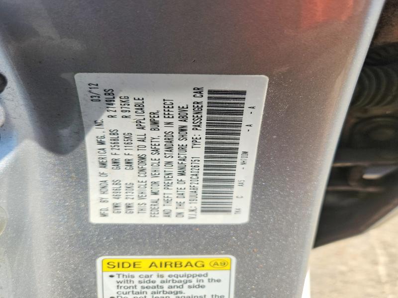Aukcja sprzedaży 2012 Acura Tl, vin: 19UUA8F20CA026751, numer aukcji: 59578116