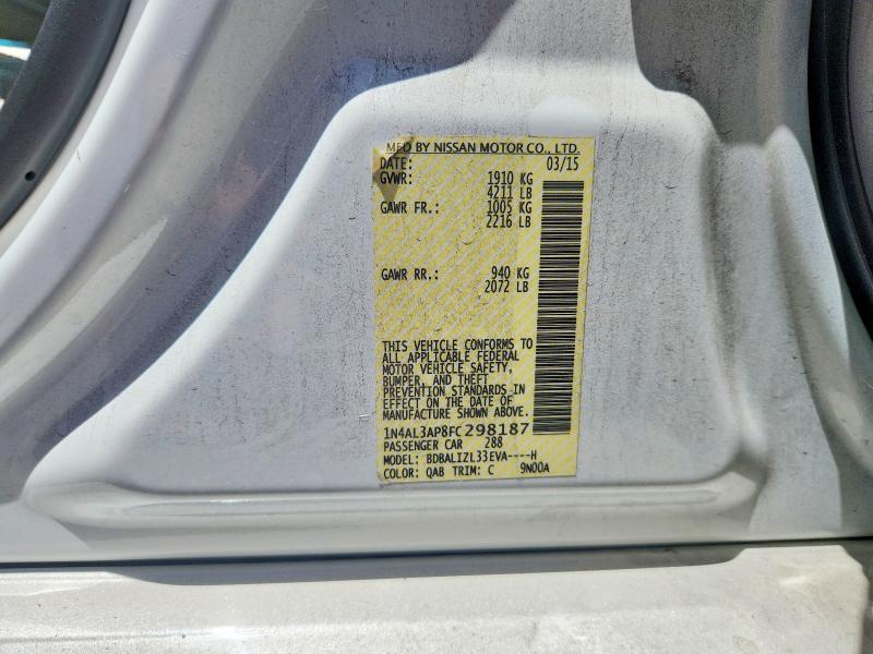 59226086 :رقم المزاد ، 1N4AL3AP8FC298187 vin ، 2015 Nissan Altima مزاد بيع