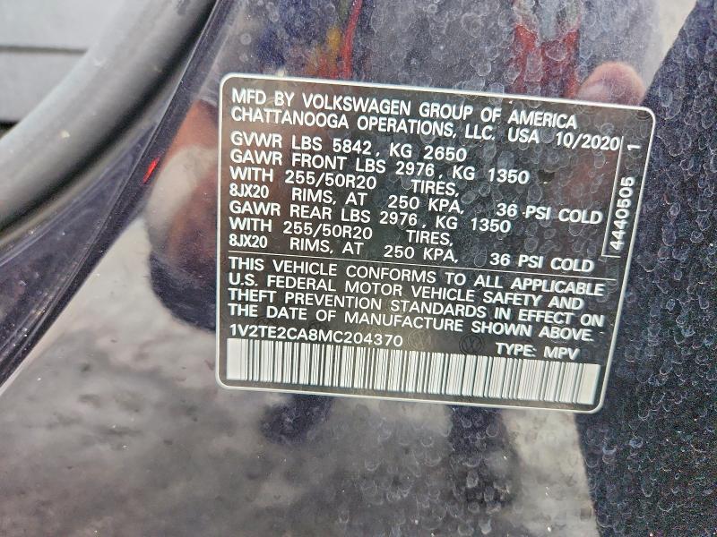 Aukcja sprzedaży 2021 Volkswagen Atlas Cross Sport, vin: 1V2TE2CA8MC204370, numer aukcji: 62052166
