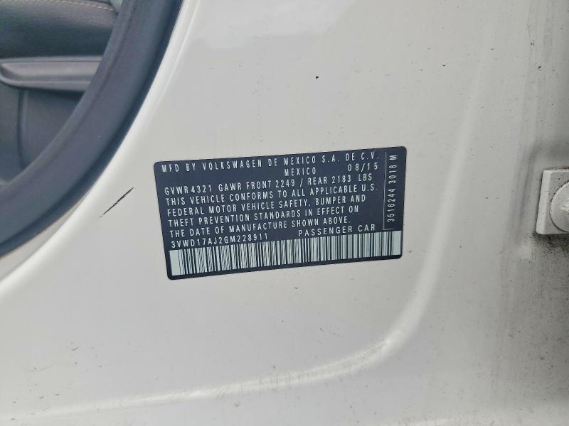 59216656 :رقم المزاد ، 3VWD17AJ2GM228911 vin ، 2016 Volkswagen Jetta مزاد بيع