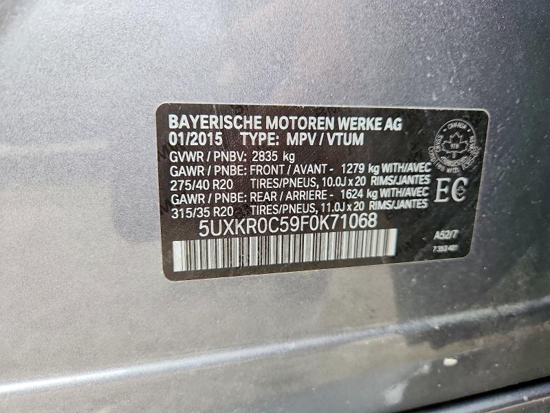 Aukcja sprzedaży 2015 Bmw X5, vin: 5UXKR0C59F0K71068, numer aukcji: 61851256