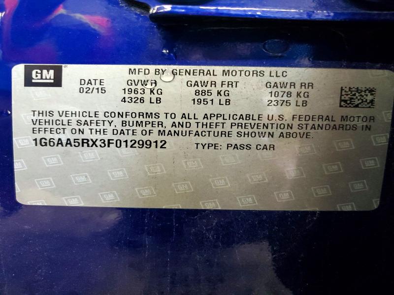 Aukcja sprzedaży 2015 Cadillac Ats, vin: 1G6AA5RX3F0129912, numer aukcji: 60928796