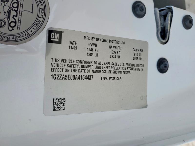 Auction sale of the 2010 Pontiac G6, vin: 1G2ZA5E00A4164437, lot number: 62713596