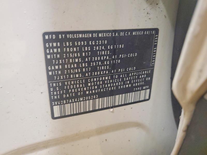 Aukcja sprzedaży 2018 Volkswagen Tiguan, vin: 3VV2B7AX4JM205263, numer aukcji: 62056916
