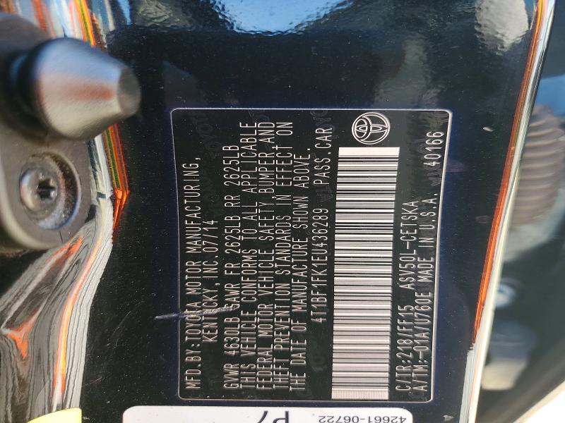 2014 Toyota Camry მანქანა იყიდება აუქციონზე, vin: 4T1BF1FK1EU436289, აუქციონის ნომერი: 62065096