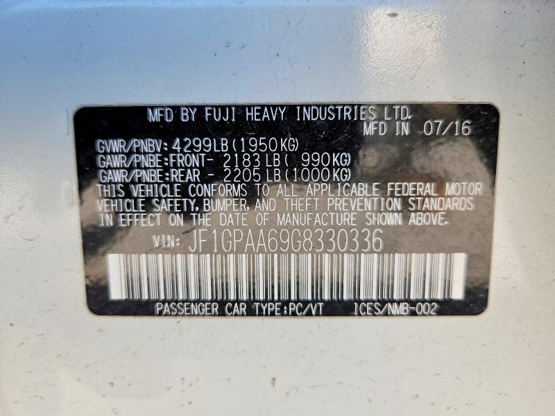 Продажа на аукционе авто 2016 Subaru Impreza, vin: JF1GPAA69G8330336, номер лота: 60218746