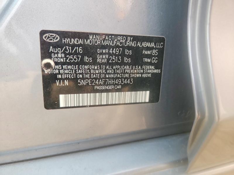 60800576 :رقم المزاد ، 5NPE24AF7HH493443 vin ، 2017 Hyundai Sonata مزاد بيع