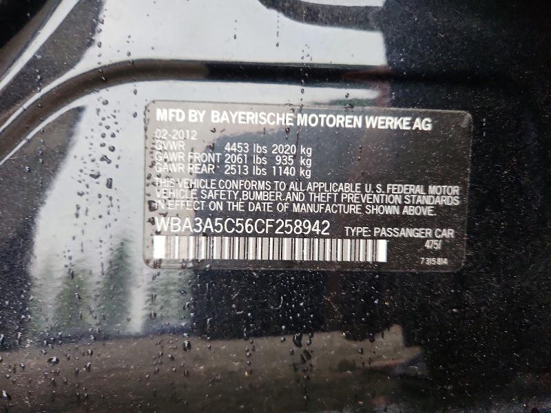 61720676 :رقم المزاد ، WBA3A5C56CF258942 vin ، 2012 Bmw 328 مزاد بيع