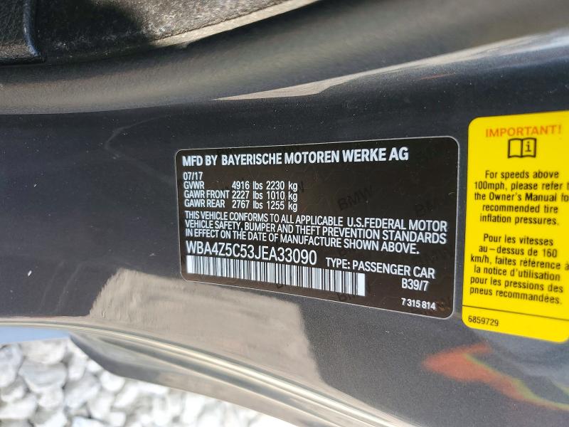 62197606 :رقم المزاد ، WBA4Z5C53JEA33090 vin ، 2018 Bmw 440i مزاد بيع