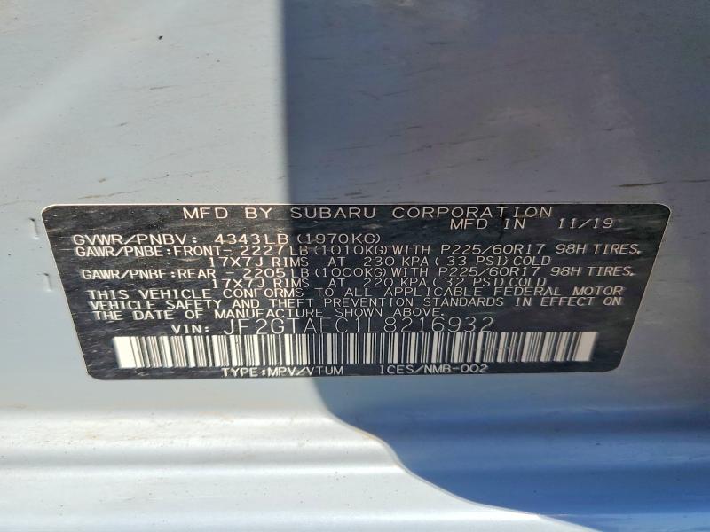 Продажа на аукционе авто 2020 Subaru Crosstrek, vin: JF2GTAEC1L8216932, номер лота: 61634826